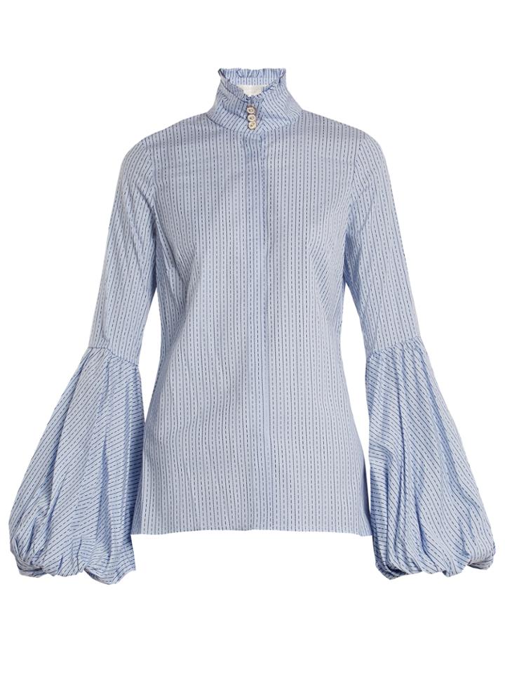 Caroline Constas Jaqueline Striped Cotton-blend Shirt