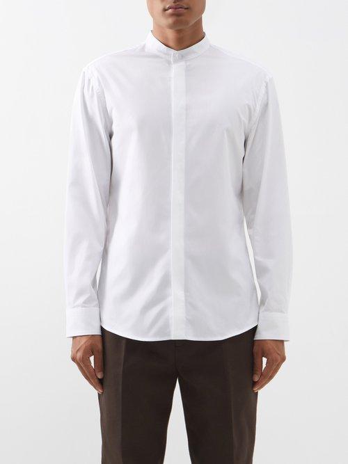 Gabriela Hearst - Ollie Band-collar Cotton-poplin Shirt - Mens - White