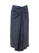 Matchesfashion.com Sies Marjan - Kayla Draped Sequinned Midi Skirt - Womens - Navy