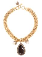 Matchesfashion.com Alexander Mcqueen - Crystal Embellished And Pearl Necklace - Womens - Black