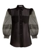Matchesfashion.com Givenchy - Polka Dot Silk Blouse - Womens - Black