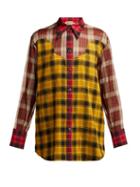 Matchesfashion.com No. 21 - Checked Silk Insert Cotton Shirt - Womens - Red Multi