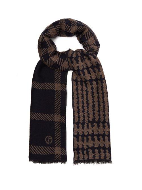 Matchesfashion.com Giorgio Armani - Virgin Wool Blend Scarf - Mens - Navy