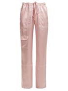 Matchesfashion.com Marques'almeida - Straight Leg Silk Satin Trousers - Womens - Light Pink