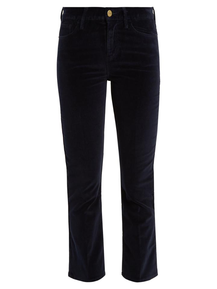Frame Le Crop Flared Velvet Trousers