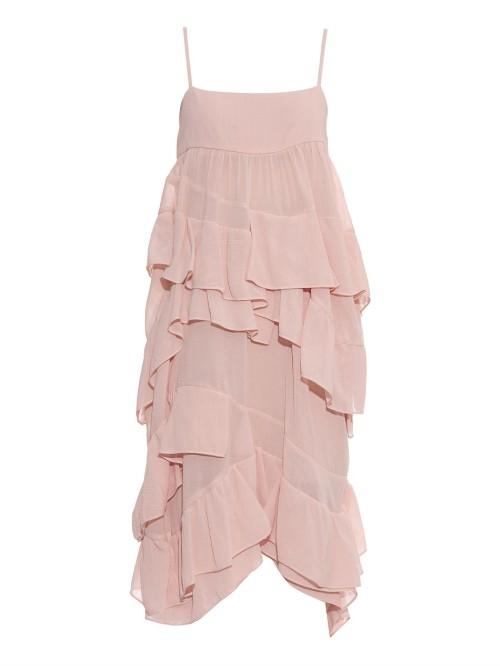Chloé Ruffled Cotton-gauze Dress
