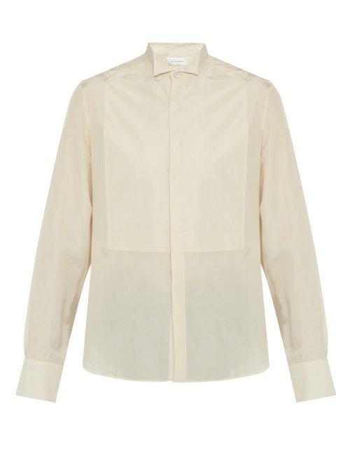 Matchesfashion.com Wales Bonner - Cufflink Embellished Silk Shirt - Mens - Beige