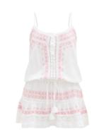 Matchesfashion.com Melissa Odabash - Karen Embroidered Eyelet-lace Mini Dress - Womens - Pink White