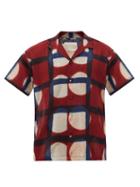 Harago - Clamp-dyed Short-sleeved Cotton Shirt - Mens - Red Multi
