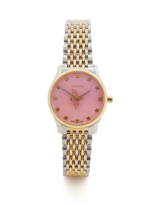 Gucci - G-timeless Stainless-steel & Gold Pvd Watch - Womens - Pink Gold