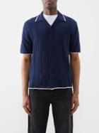 Rag & Bone - Archer Geometric-knit Cotton Shirt - Mens - Navy
