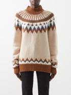 Frame - X Claudia Schiffer Fair Isle Merino Sweater - Womens - Brown Multi
