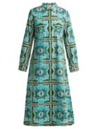 Matchesfashion.com Le Sirenuse, Positano - Elisa Aretusa Print Cotton Shirtdress - Womens - Green Print