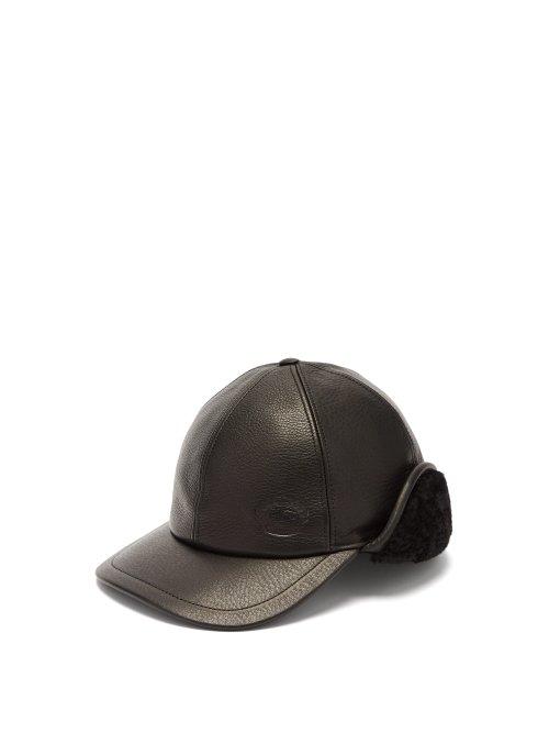 Matchesfashion.com Burberry - Explorer Leather Cap - Womens - Black