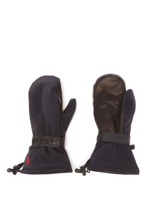 Perfect Moment - Davos Technical-shell And Leather Ski Mitts - Womens - Black