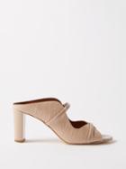 Malone Souliers - Norah 70 Crocodile-effect Leather Mules - Womens - Cream