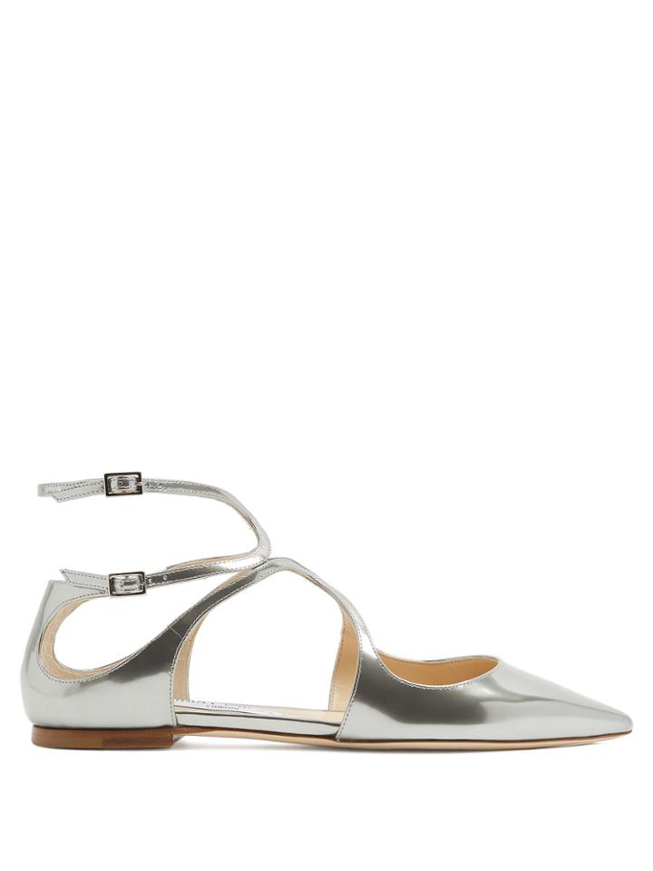 Jimmy Choo Lang Point-toe Leather Flats