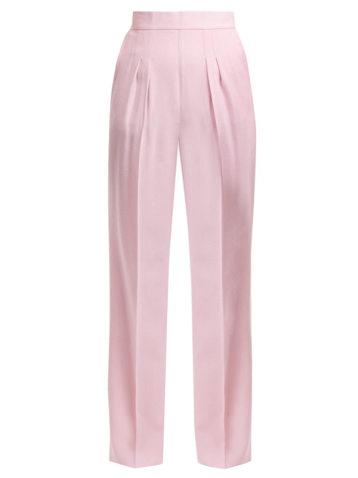 Christopher Kane Pleat-detail Wool-crepe Trousers