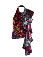 Matchesfashion.com Halpern - Sequined Ruffle Trimmed Halterneck Top - Womens - Multi