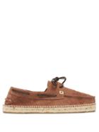 Matchesfashion.com Maneb - Hamptons Suede And Braided-jute Boat Shoes - Mens - Brown