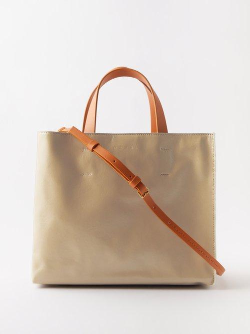 Marni - Museo Bi-colour Leather Tote - Womens - Beige