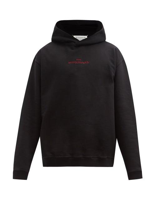 Matchesfashion.com Maison Margiela - Logo-embroidered Cotton-jersey Hooded Sweatshirt - Mens - Black