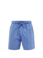 Tekla - Striped Organic-cotton Pyjama Shorts - Mens - Blue Stripe