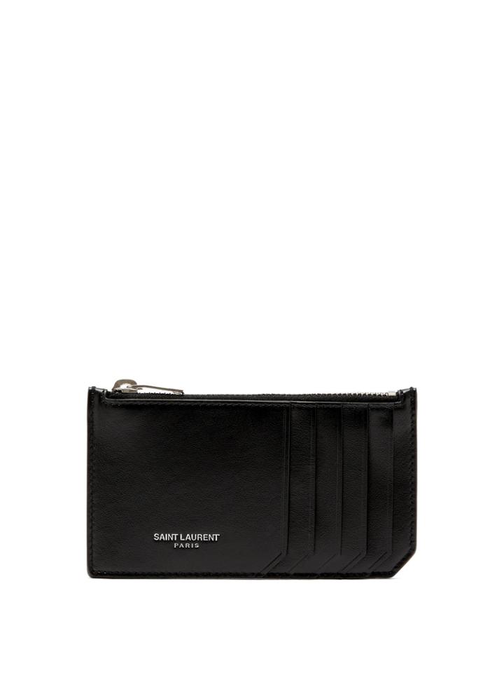 Saint Laurent Logo-debossed Leather Cardholder