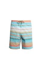 Faherty Geometric-striped Print Swim Shorts