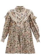 Matchesfashion.com Isabel Marant Toile - Rebel Lace-trimmed Paisley-print Cotton Mini Dress - Womens - Ivory Multi