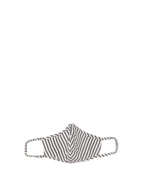 Ladies Accessories Anya Hindmarch - Striped Cotton Face Covering And Pouch - Womens - Black