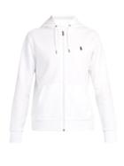 Matchesfashion.com Polo Ralph Lauren - Logo Embroidered Zip Through Hooded Sweatshirt - Mens - White