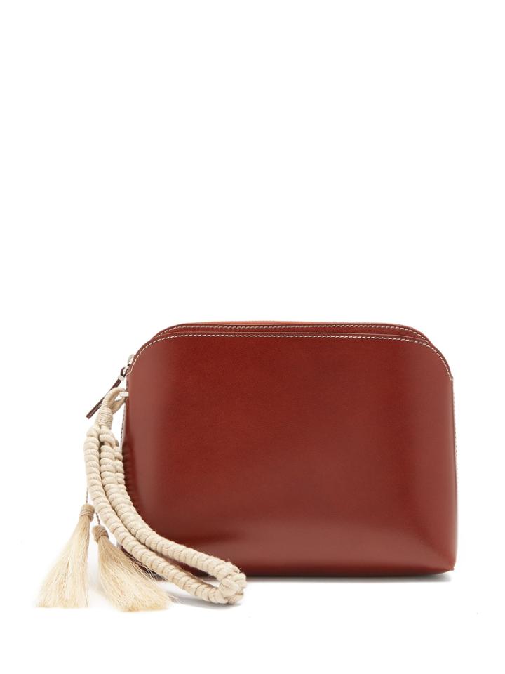 The Row Leather Wristlet Clutch