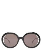 Matchesfashion.com Alexander Mcqueen - Oversized Round Acetate Sunglasses - Womens - Black