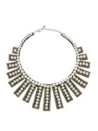 Matchesfashion.com Erdem - Faux-pearl & Crystal-embellished Necklace - Womens - Pearl
