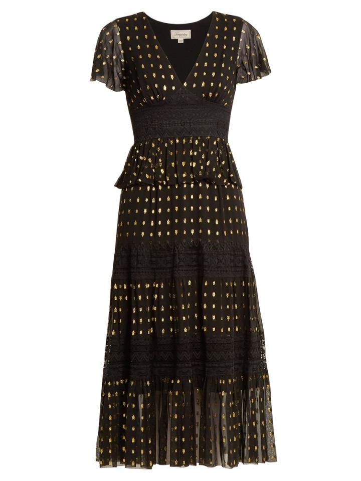 Temperley London Wondering Lace-insert Fil Coup Chiffon Dress