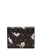 Miu Miu Cat-print Grained-leather Wallet