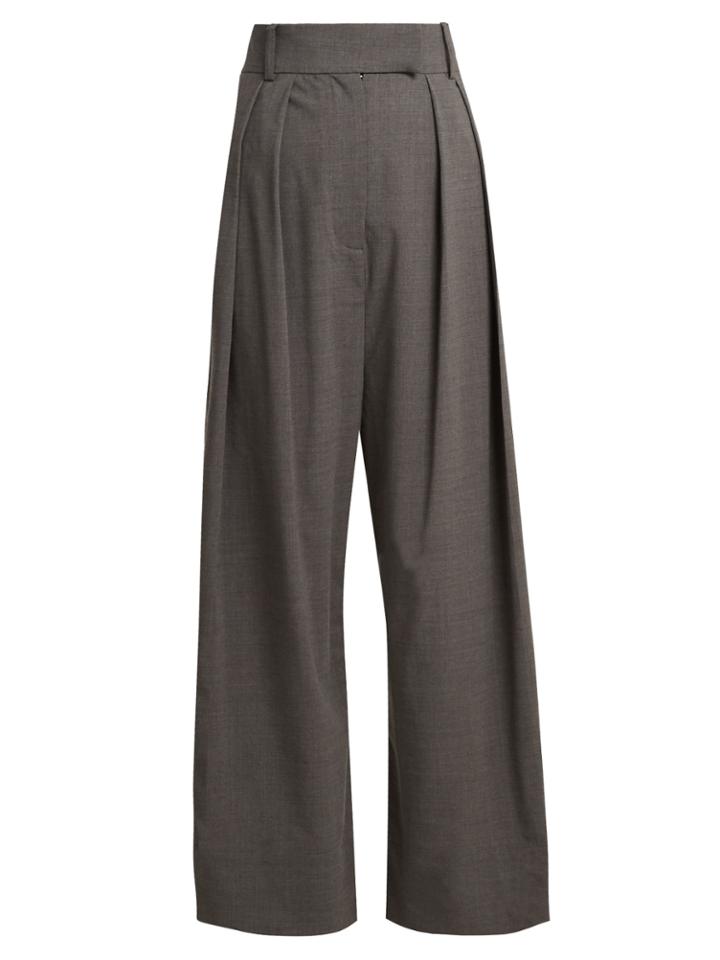 A.w.a.k.e. High-rise Pleated Wool-blend Trousers