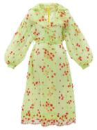 Matchesfashion.com 4 Moncler Simone Rocha - Coronilla Daisy-embroidered Tulle Coat - Womens - Green Multi