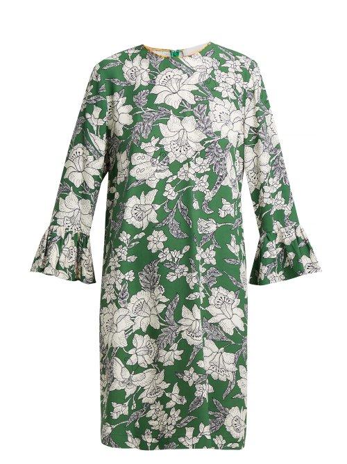 Matchesfashion.com La Doublej - 24/7 Lilium Verde Print Dress - Womens - Green Print