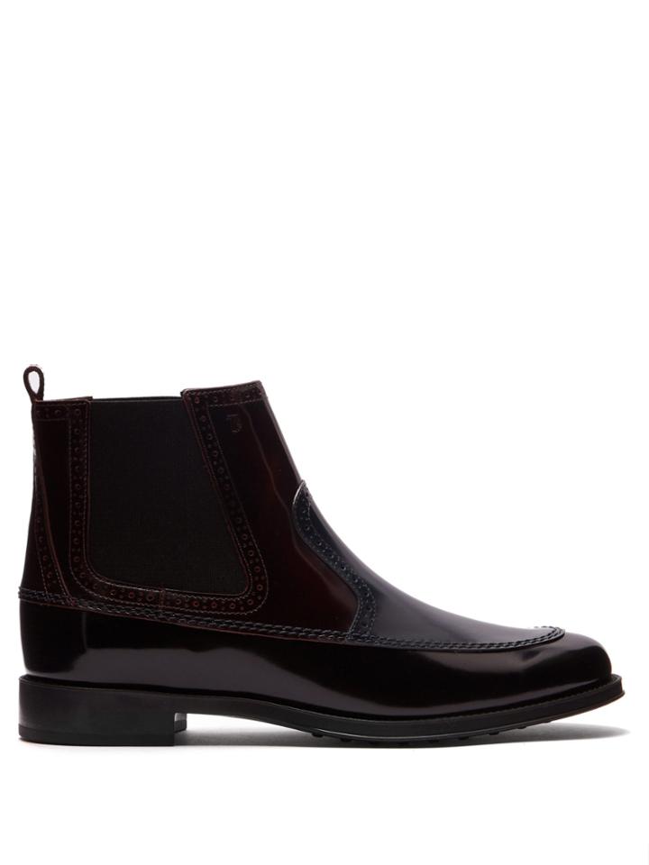 Tod's Patent-leather Chelsea Boots