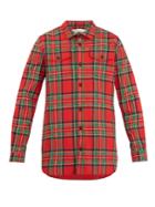 Off-white Check-print Two-pocket Back-graphic Shirt