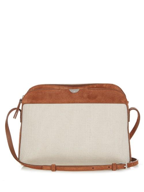 The Row Multi-pouch Canvas And Suede Cross-body Bag