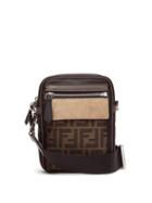 Matchesfashion.com Fendi - Ff Coated-canvas And Leather Cross-body Bag - Mens - Brown Multi