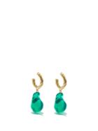 Completedworks - 14kt Gold And Resin Hoop Earrings - Womens - Green Multi