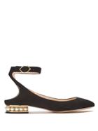 Nicholas Kirkwood Lola Pearl-heeled Suede Ballet Flats