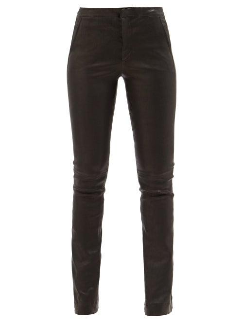 Frame - Le Serge Kickflared Leather Trousers - Womens - Black