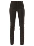 Frame - Le Serge Kickflared Leather Trousers - Womens - Black