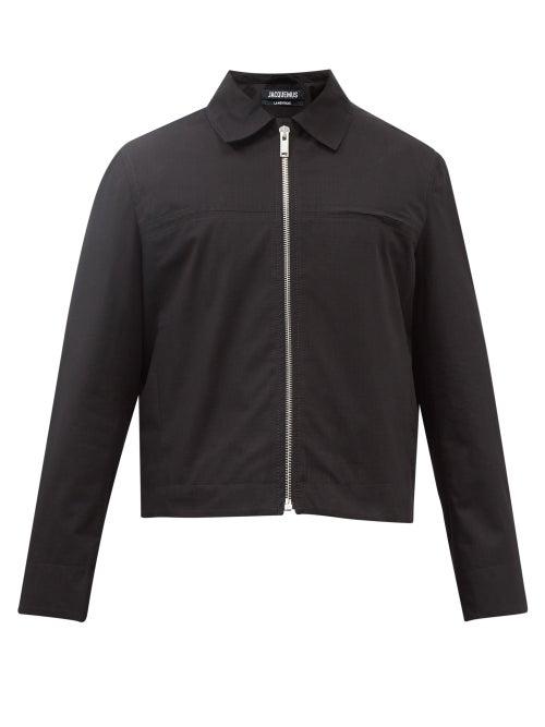 Jacquemus - Concealed-pocket Cropped Cotton-ripstop Jacket - Mens - Black