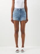Re/done - 50s High-rise Cut-off Denim Shorts - Womens - Light Denim